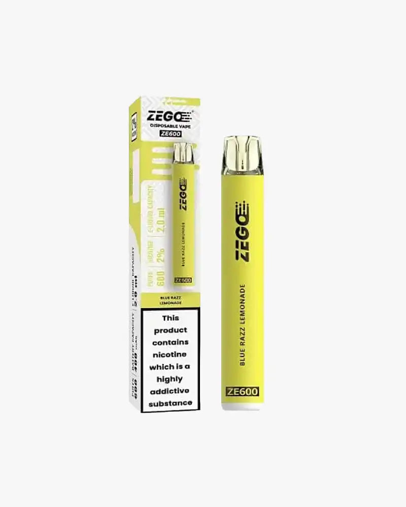 Zego Ze600 Disposable Vape Pod Device 20mg Box of 10 Bluerazz Lemonade