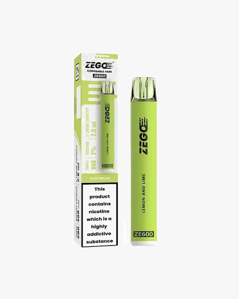 Zego Ze600 Disposable Vape Pod Device 20mg Box of 10 Lemon & Lime
