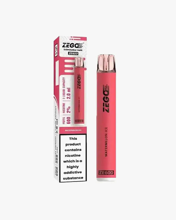 Zego Ze600 Disposable Vape Pod Device 20mg Box of 10 Watermelon Ice