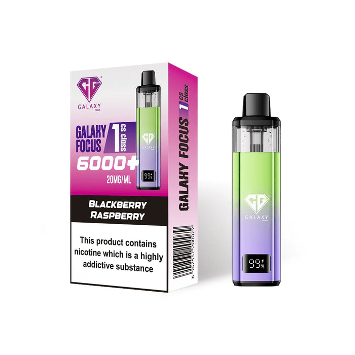 blackberry raspberry Crystal Galaxy Focus 1 6K Puffs Prefilled Pod Kit - Vapour Deal LTD