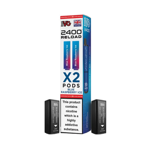 IVG 2400 Reload 2 in 1 Prefilled Pods - blue raspberry ice