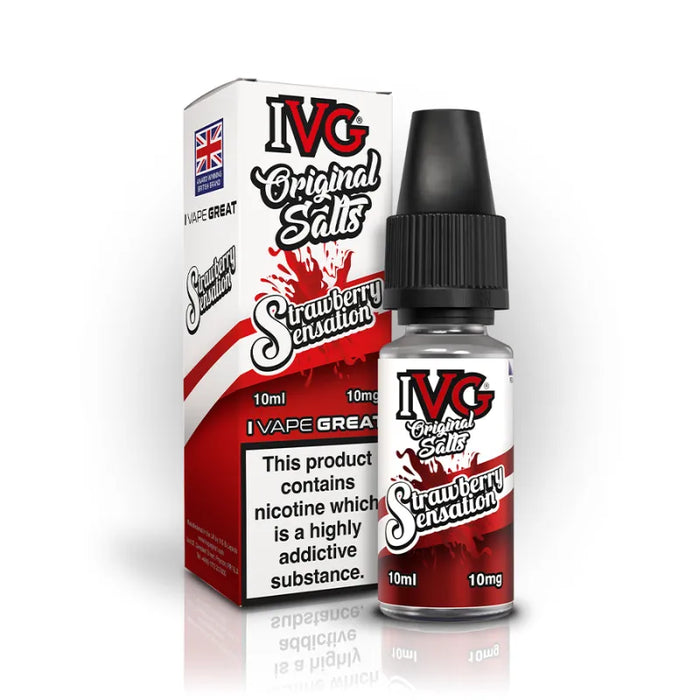 10ml Strawberry Sensations E-Liquid By IVG Original Salts