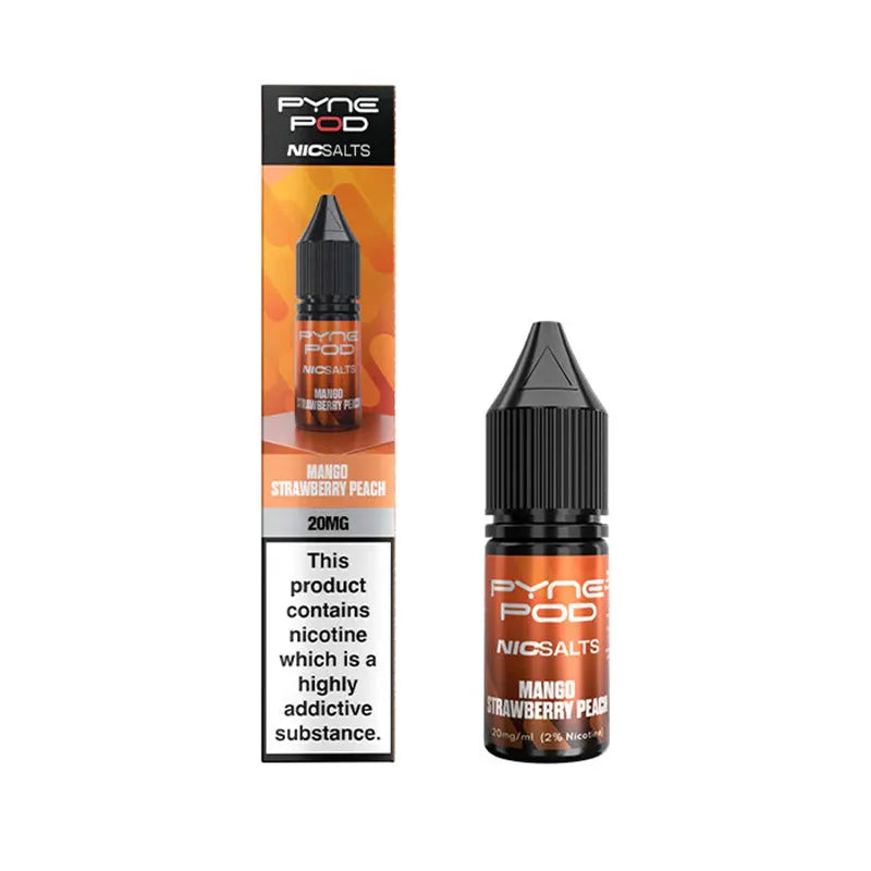 10ml Mango Strawberry Peach E-Liquid By Pyne Pod Nic Salts