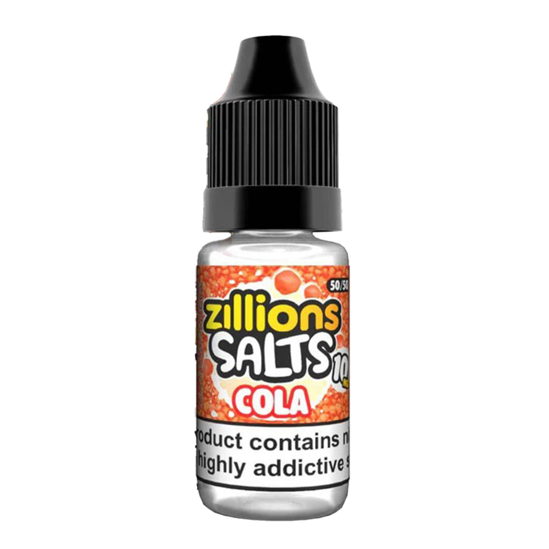 Zillions Salts Cola vape juice bottle on a white background