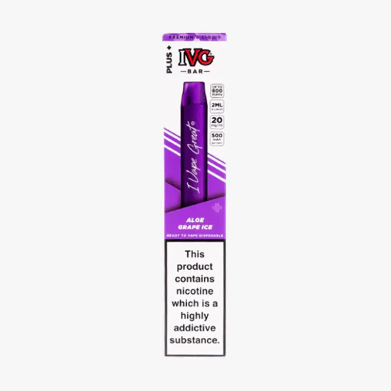 IVG Bar Plus Disposable Vape Aloe Grape Ice